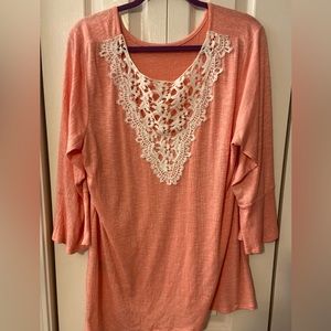 NWOT-Alyx asymmetrical top with crochet back (cover pic is back of top) size 2X